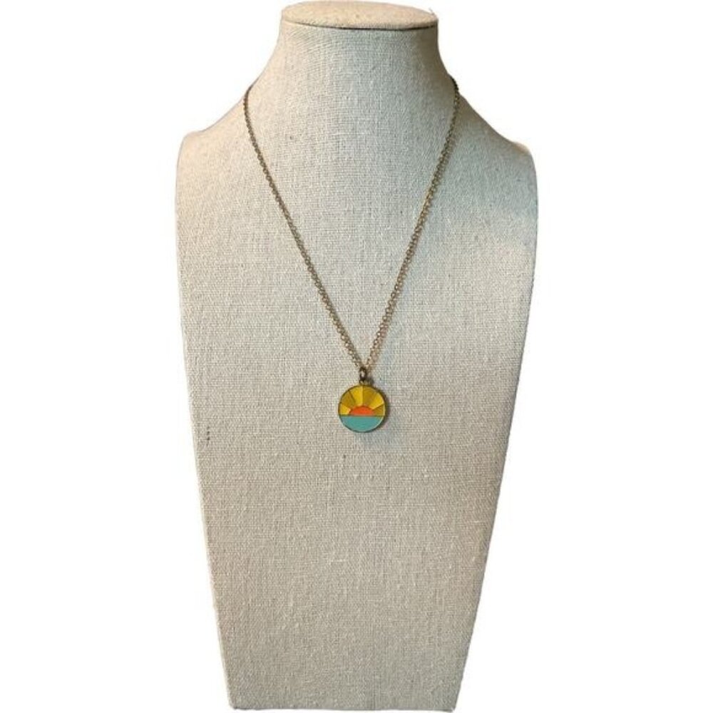 Sunset Pendant Necklace With Bronze Chain
